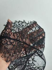 Charlaine French Eyelash Lace Bra, Daily Commute, Party, Banquet Wear, Women's Lingerie, 1pc - Black - View 5