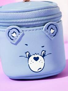 SHEIN X Care Bears Mini Coin Purse With Bear Print, Acrylic Charm & Keychain, PU Leather Storage Pouch For Earbuds Coins Jewelry,Cute Bag Accessory For Girls Daily Carry - Blue - View 4