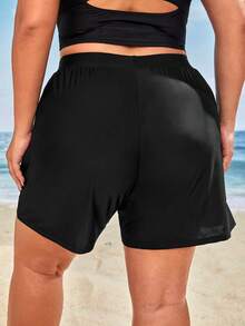 Swim Vcay Shorts unicolor con bolsillo oblicuo - Negro - Ver 2