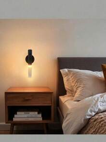 Wood Grain Smart Human Body Induction Night Light, LED Rechargeable ...