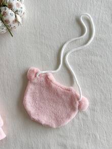SHEIN 女嬰可愛蝴蝶結刺繡連帽衛衣與長褲斜跨包套裝 - 粉色 - 查看 8