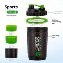 Plastic Shaker Cup, Fitness Protein Powder Mixing Cup, Camping Cup, Water Bottle, Coffee Cup, Large Sports Shaker Cup With Spring, Suitable For Protein Powder Drinks, Ideal For Gym, School, Workplace, And Various Occasions. - Multicolor - View 5