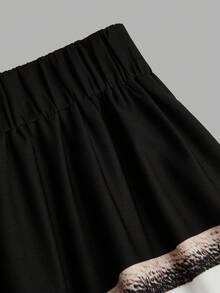 Sweetra Rok Kasual Wanita Ukuran Plus Warna Gelap untuk Liburan Halloween Musim Gugur - MultiWarna - View 6