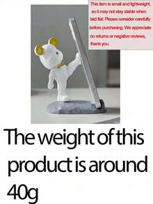 1pc Cute Phone Stand, Cartoon Bear Shaped Phone Holder, Compatible With Both Mobile Phones And Tablets, Suitable For Office Desktop, Bedside, Living Room, Study, Bedroom, Gifts Back To School - pink kicking bear - View 19