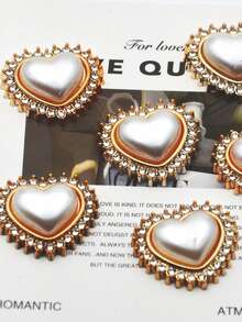 50Pcs 30Pcs 25mm Heart Shaped Crystal Stone Faux Pearl Decor Mix For Home Clothing DIY Jewelry Making Supplies Craft Beads Accessory - 25Mm heart - View 3