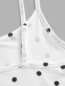 SHEIN EZwear 女款 3 件組 素色復古波點短版性感修身背心上衣 夏季款 - 彩色 - 查看 10