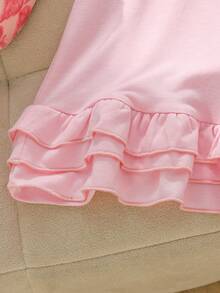 Genkimix Kids 1 buah Gaun Anak Perempuan Warna Pink Lengan Pendek Berkerah dengan Hiasan Rumbai di Bagian Bawah, 1 buah Gaun Anak Perempuan Warna Biru Lengan Pendek Berkerah, Dijual Satuan - MultiWarna - View 7