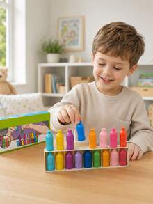 Juego de mesa interactivo de choque de botellas - Juego de adivinación y emparejamiento de botellas de plástico de colores, actividad grupal divertida para fiestas y noches de juegos, diseño compacto y portátil, regalo pensado para amigos y familiares, accesorio casual para aficionados - Juguete de descompresión - Ver 4