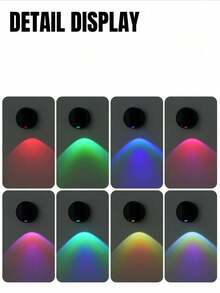 1PC Motion Sensor RGB Rainbow Projector Light, 2 Styles, 350° Rotatable, Remote Control, Magnetic Mount, Type-C Rechargeable, For Bedroom & Living Room Decor, Ideal Gift - RGB with remote control - View 5