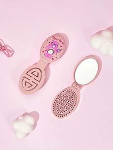 Care Bear X Joivida 1 Pc 2-In-1 Folding Comb With Mirror With Adorable Pattern, ABS Material, Pocket-Size Compact Build, Gentle Detangling Action, Travel Essential Daily Use, For Women, Gentle - Multicolor - View 12
