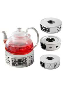 Haus Hana Stainless Steel Teapot Warmer Stand With Tealight Candle Tray, Coffee Pot Warming Base & Tea Set Accessory For Teapot, Kettle, Home Gathering, Dining Table, Restaurant, Wedding, Outdoor Camping, Holiday & Housewarming Gift - Multicolor - View 3