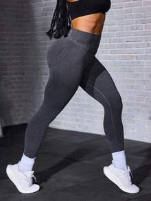 Solea Cove Solea Cove Women's V-Waist Yoga Leggings - Dark Grey - View 4