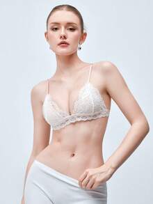 Softvol Holiday Season New Lace Bra Set, French Triangle Cup Women's Soft Seamless Sexy Lingerie For Small Bust - Multicolor - View 7
