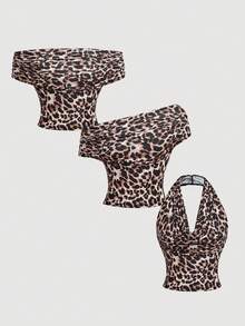 SHEIN MOD 女款百褶多穿搭時尚百搭上衣 3 件組 - 彩色 - 查看 5