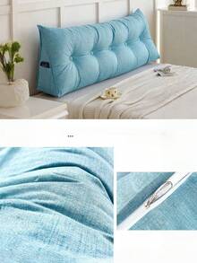 1pc Triangular Wedge Positioning Pillow, Large Headboard Backrest, Bed Back Cushion And Seat Cushion, Breathable Linen Fabric With Side Pockets, Suitable For Reading In Bed And On Sofas As Well As Lumbar Support - multicolor - View 10