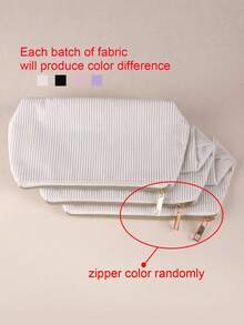 A Large-Capacity, Multi-Functional Pencil Case Made Of Plush Fabric With A Diamond Pattern And Solid Color Design. Suitable For Students And Offices, A Popular Stationery Accessory For The Back-To-School Season. - apricot - View 5