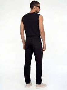 TekDrob WaterProof & UV Protection Straight Pants With Back Patch Pockets - Black - View 3