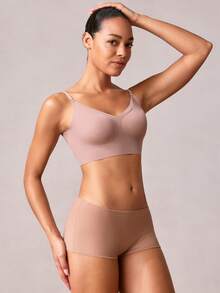 Veilyse 1pc Summer Backless Invisible 3-Way Convertible Women Brafor Summerfor Summer - Coffee Brown - View 5