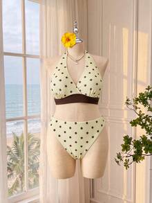 Bellisia 2026SS Star Print Cute Sweet Vintage Casual Vacation Beach Seaside Plus Size Swimwear Set - Pink - View 4