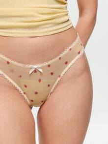 Bonmuse 5 Pack Women's Solid & Fruit, Leopard, Bow Decor Comfortable Thong Underwear - Multicolor - View 8