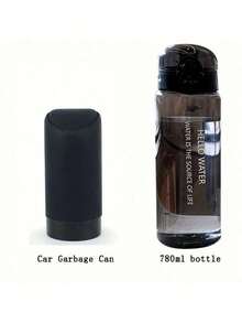 1pc Black/White Car Mini Trash Can, Car Silicone Garbage Can, Silent And Easy To Clean - Multicolor - View 9