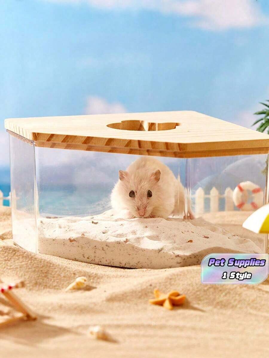 Hamster Sand Bath Shower Box Sauna Room Acrylic Digging Sand Container For Small Animals - Clear - View 1