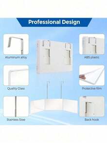 Espejo de cuidado personal ajustable en 3 direcciones a 360° - Cristal HD antivaho, diseño plegable portátil, adecuado para el hogar, viajes, gimnasio y salón de belleza - Perfecto para el afeitado de hombres, peinado de mujeres, maquillaje, estudiantes y profesionales - Ahorra espacio, decoración de baño y ayudante de almacenamiento de cuidado personal, precio asequible, regalos de Navidad, cosméticos, herramientas de maquillaje, artículos asequibles, regalos, regalos para mujeres, regalos de Navidad - Multicolor - Ver 9