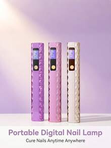 Teckwe 單排快乾不發黑 LED 光療 UV 固化燈，迷你手持式 UV 硬化燈，內置 180mAh 電池 - 彩色 - 查看 5