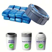 8pcs Diaper Pail Refill Bags - Leak-Proof & Odor-Proof Peva Material, Easy Tear, Fit For Diaper Disposal, Compatible With Generic Diaper Cans - Multicolor - View 9