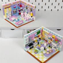 Luxury 639 Pcs Mini Building Blocks Set, Stress Relief Creative House Puzzle Toy For Adults, Exquisite Bedroom Scene Model With Stickers, Decorative Desktop Ornament, Perfect Birthday Gift, Fun DIY Assembly Game Kit For Home Decoration - Multicolor - View 4