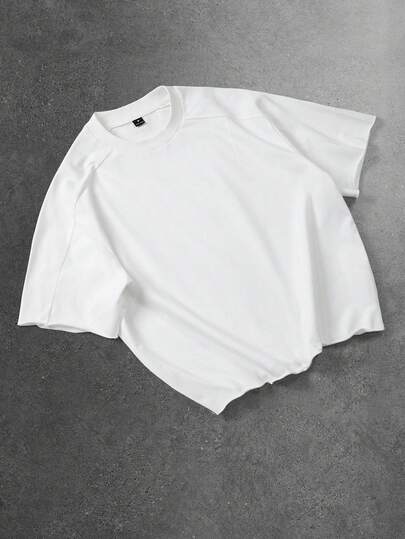 STYNVO Plus Size Men's Solid Color Crew Neck Short Sleeve Casual Loose Fit T-Shirt