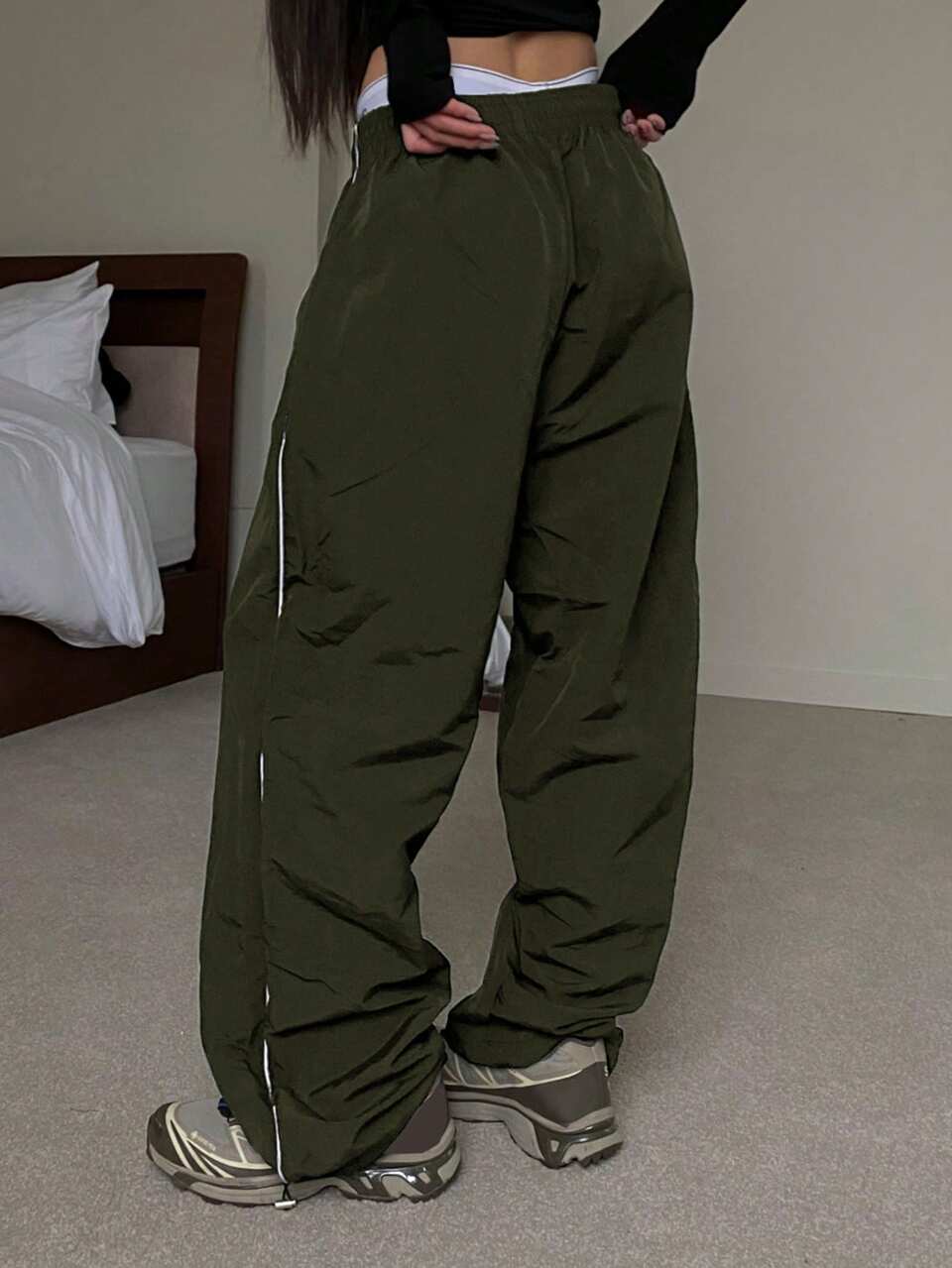 Women's Wide Leg Loose Casual Low Waist Long Pants Y2K