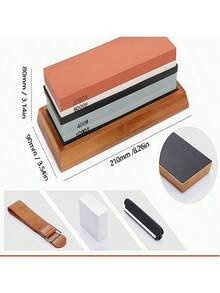 1/3/8 PCS Multifunctional Knife Sharpener Set Double Sided Whetstone 400/1000/3000/8000 Grit With Angle Guide Non Slip Base Leather Scraper Durable Blade Polishing Tool For Kitchen Cutter Daily Sharpening Use. - multicolor - View 11