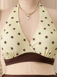 Bellisia 2026SS Star Print Cute Sweet Vintage Casual Vacation Beach Seaside Plus Size Swimwear Set - Pink - View 3