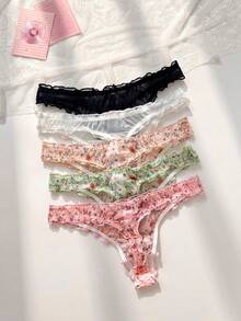PetitDoll 5pcs/Set Plus Size Women Sexy Underwear - Multicolor - View 2