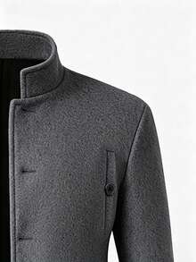 Manfinity CasualCool Men's Autumn/Winter Fashion Overcoat - Dark Grey - View 6