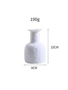 Cirelle 1 st modern plastvas för heminredning – oförstörbar mattvit geometrisk dekorativ blomvas, krossäker estetisk vas för vardagsrum, matbord och bordsdekoration - Vit - Visa 6