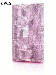 1PC Wall Plate Outlet Covers, Plug Covers For Electrical Outlets, Standard Size 4.50" X 2.76", Silver Rhinestones Bling Decorative Light Switch Cover Plate For Bedroom Accessories Home Decor,Stickers,Wall Decal, Vinyl Decal For Home Decorations,Spring Decoration Items Refresh Your Home,Rama Decoration Stickers Gifts Birthday Graduation - pink - View 13