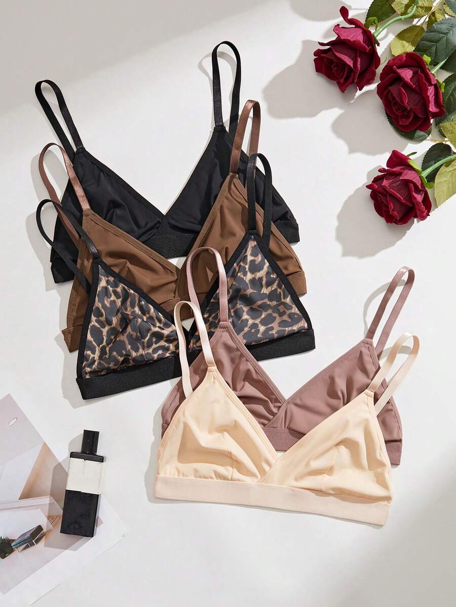 SHEIN 女款無鋼圈內衣5件組 - 彩色 - 查看 1