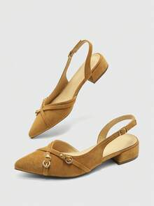 CUCCOO BIZCHIC Nuevo Diseño de Bailarinas Minimalistas de Punta Estilo Conmutador Elegantes, Adecuadas para Navidad y Uso en Primavera - Albaricoque oscuro. - Ver 9