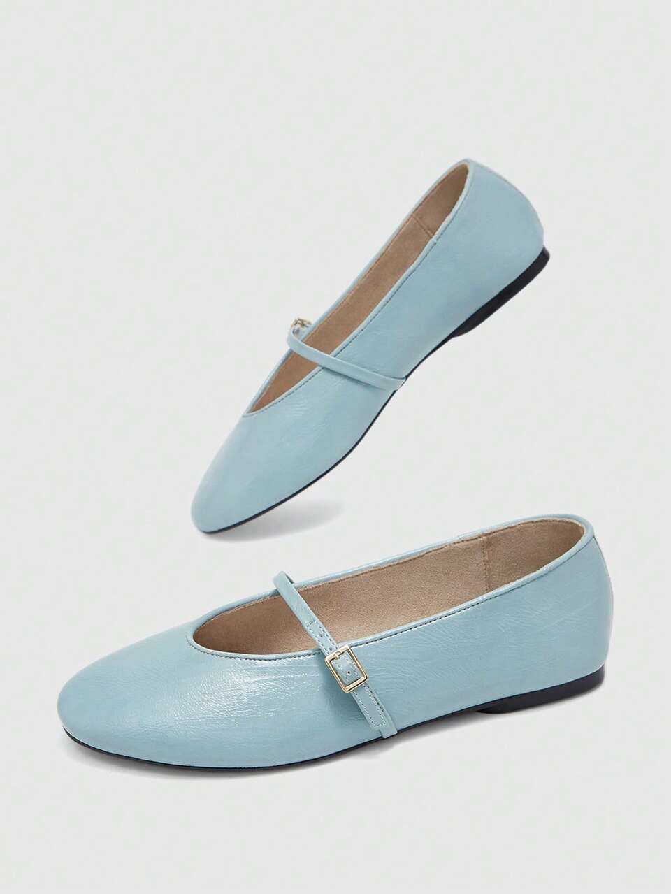 CUCCOO BIZCHIC Powder Blue Women's Buckle Design Daily Travel Casual Versatile Shoes