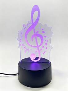 1PC 3D Musical Note Night Light, Creative Colorful Decorative Lamp, Room Atmosphere Lamp, Birthday Gift For Music Lover Friends - Multicolor - View 9