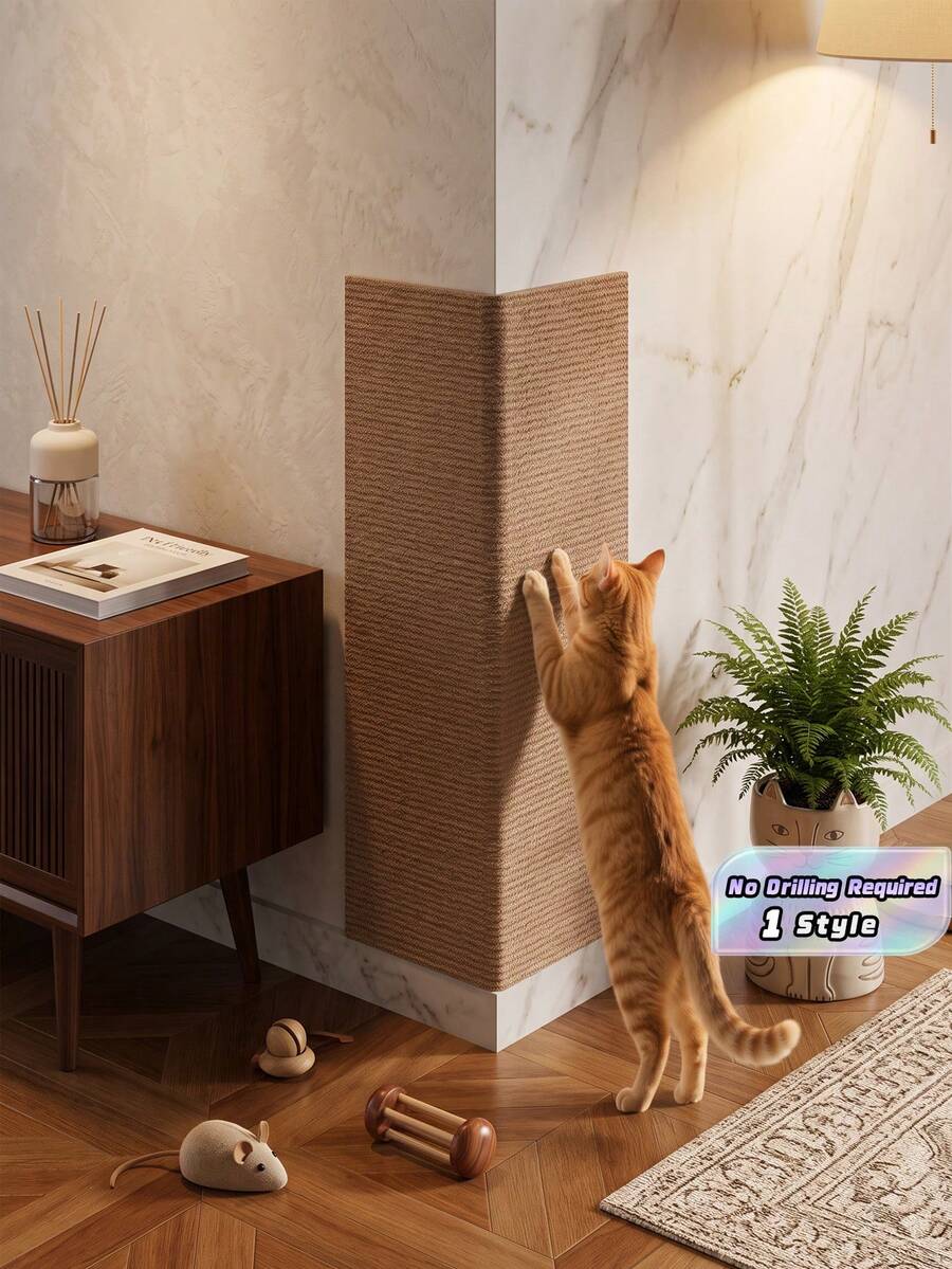 1 Paquete Almohadilla Autoadhesiva para Rascar Gatos para Protección de Muebles - Montable en Pared, Almohadilla para Rascar Gatos en Suelo y Esquina con Función de Rascar Horizontal, Alfombra Específica para Gatos de Interior y Tabla para Rascar en Suelo Duro - 30*60 cm - Ver 1