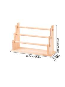 1 Exquisite, Multi-Tiered Wooden Storage Rack, Perfect For Bracelets, Necklaces, Anklets, And Earrings. An Excellent Storage Solution. - log color - View 11