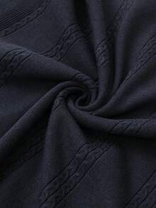Manfinity Homme 男士春秋刺繡針織背心 - 藏蓝色 - 查看 11