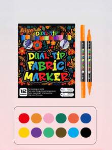 Fabric Marker Pen Is Washable, T-Shirt Clothes Painting Fabric Pen Is Waterproof, And The Fabric Pen Does Not Fade (Available In Single And Double Head Versions) - multicolor - View 6
