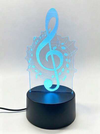 1PC 3D Musical Note Night Light, Creative Colorful Decorative Lamp, Room Atmosphere Lamp, Birthday Gift For Music Lover Friends