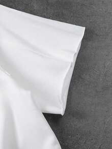 STYNVO Plus Size Men's Solid Color Crew Neck Short Sleeve Casual Loose Fit T-Shirt - White - View 5