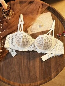 Divavoom 性感風格蕾絲半罩杯托高有鋼圈內衣 1件裝 - 白色 - 查看 4