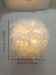1件 40x30cm 暖色人造火焰球燈罩 可伸縮白色球形燈罩含底座 客廳臥室派對浪漫裝飾 僅燈罩 - 白色 - 查看 6